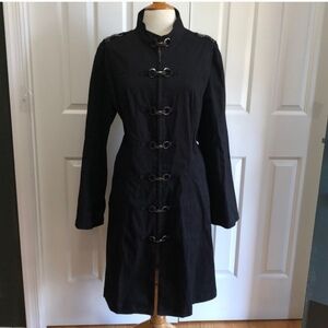 Goth jacket criss cross back buckle front black stunning designs clubs concerts